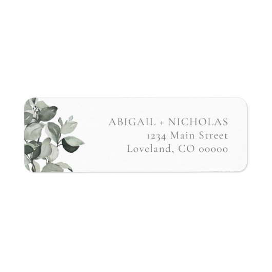 Botanische Eucalyptus Retouradres Etiket (Voorkant)