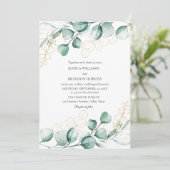 Botanische eucalyptus rustiek groen bruiloft kaart (Staand voorkant)