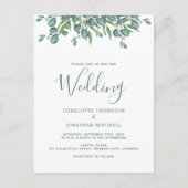 Botanische Eucalyptus Sage Green Weddenschap Briefkaart (Voorkant)