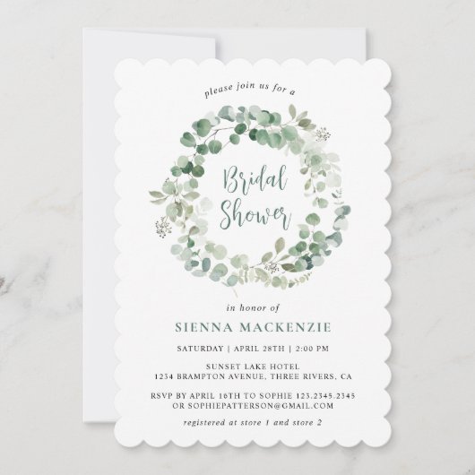 Botanische Eucalyptus salie groen Vrijgezellenfees Kaart (Voorkant)