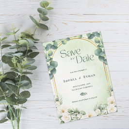 Botanische Eucalyptus Salie Groene Tuin Bruiloft Save The Date