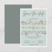 Botanische Eucalyptus "Save the Date" Trouw Kaart (Voorkant / Achterkant)