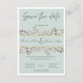 Botanische Eucalyptus "Save the Date" Trouw Kaart