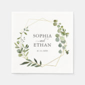 Botanische Eucalyptus Script bruiloft Servet (Voorkant)