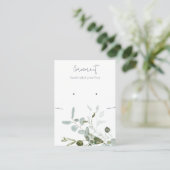 Botanische Eucalyptus Stud Oorbel Ketting Display Visitekaartje (Staand voorkant)