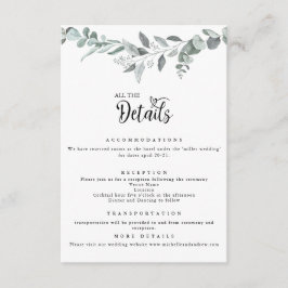 Botanische Eucalyptus | Trouwdetails Informatiekaartje