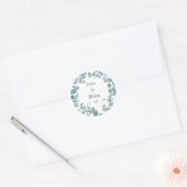 Botanische Eucalyptus Trouwstickers Ronde Sticker (Envelop)