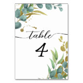 Botanische Eucalyptus Trouwtafel nummer Kaart (Achterkant)