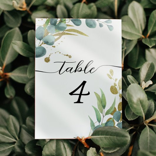 Botanische Eucalyptus Trouwtafel nummer Kaart