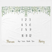 Botanische Eucalyptus Twin Mijlsteen  Fleece Deken (Voorkant (Horizontaal))