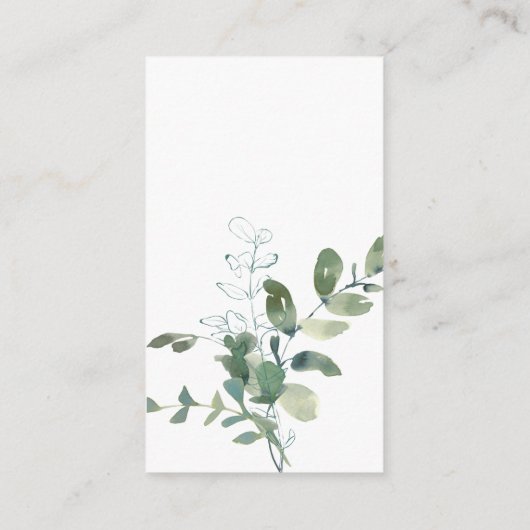 Botanische Eucalyptus Vrijgezellenfeest QR Registr Informatiekaartje (Achterkant)