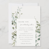 Botanische Eucalyptus Watercolor Bruiloft Feest Bedankkaart (Voorkant)