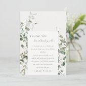 Botanische Eucalyptus Watercolor Bruiloftsshower Bedankkaart (Staand voorkant)