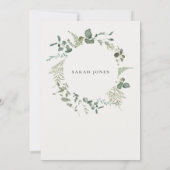 Botanische Eucalyptus Watercolor Bruiloftsshower Bedankkaart (Achterkant)
