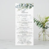 Botanische Eucalyptus Watercolor Trouwmenu Menu (Staand voorkant)
