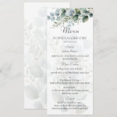 Botanische Eucalyptus Watercolor Trouwmenu Menu (Voorkant / Achterkant)