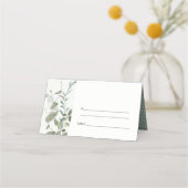 Botanische Eucalyptus Watercolor Trouwreceptie Plaatskaartje (Achterkant)