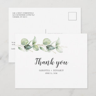 Botanische Eucalyptus Waterverf Blad Bruiloft Briefkaart