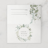 Botanische Eucalyptus Waterverf bruiloft Plaatskaartje (Buitenkant ongevouwen)