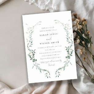 Botanische Eucalyptus Waterverf Couples Shower Kaart