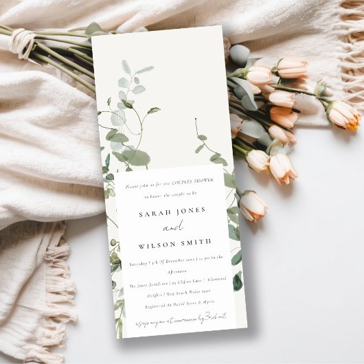 Botanische Eucalyptus Waterverf Couples Shower Kaart