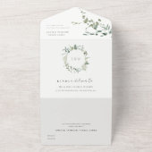 Botanische Eucalyptus Waterverf met baard All In One Uitnodiging (Buitenkant)