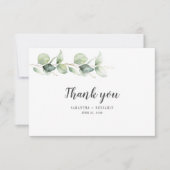 Botanische Eucalyptus Waterverf Rustic Wedding Bedankkaart (Voorkant)