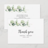 Botanische Eucalyptus Waterverf Rustic Wedding Bedankkaart (Voorkant / Achterkant)