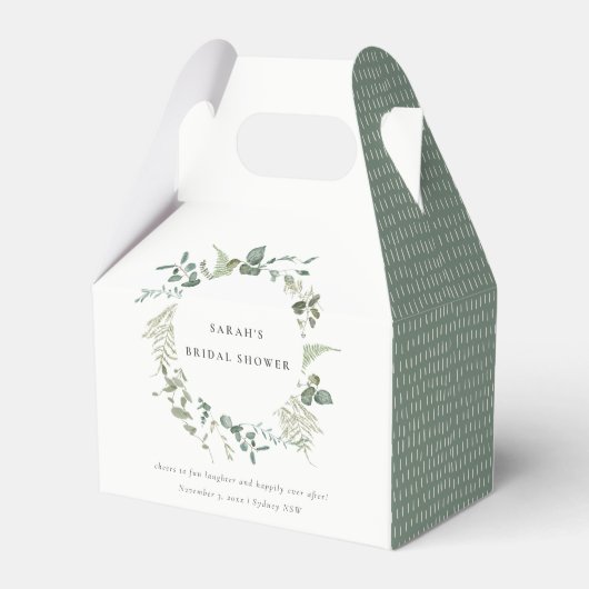 Botanische Eucalyptus Waterverf Vrijgezellenfeest Bedankdoosjes (Achterkant)