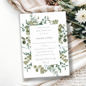 Botanische Eucalyptus Waterverf Vrijgezellenfeest Kaart