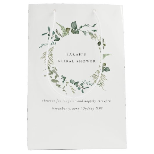 Botanische Eucalyptus Waterverf Vrijgezellenfeest Medium Cadeauzakje (Voorkant)