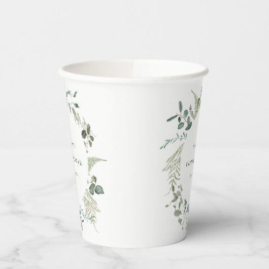 Botanische Eucalyptus Waterverf Vrijgezellenfeest Papieren Bekers (Links)