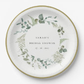 Botanische Eucalyptus Waterverf Vrijgezellenfeest Papieren Bordje (Voorkant)