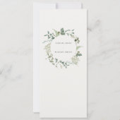 Botanische Eucalyptus Waterverf Wedding Menu Kaart (Achterkant)