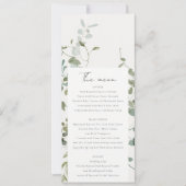 Botanische Eucalyptus Waterverf Wedding Menu Kaart (Voorkant)