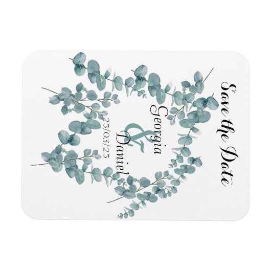 Botanische Eucalyptus Weddenschap opslaan Datum Magneet (Horizontaal)
