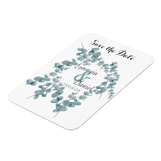 Botanische Eucalyptus Weddenschap opslaan Datum Magneet (Linkerzijde)