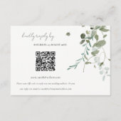 Botanische Eucalyptus Weddenschap QR-code RSVP Informatiekaartje (Voorkant)