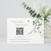 Botanische Eucalyptus Weddenschap QR-code RSVP Informatiekaartje (Staand voorkant)