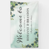 Botanische Eucalyptus Welkomstbruiloft Spandoek (Verticaal)