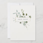 Botanische Eucalyptus Wreath Weddenschap Jubileum Kaart (Achterkant)