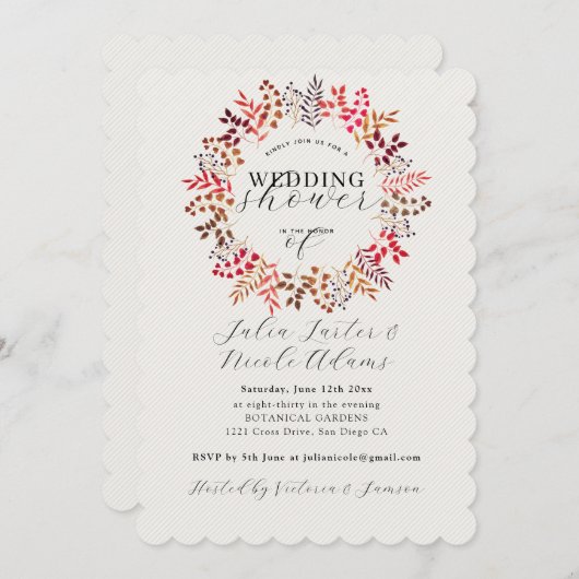 Botanische Eucalyptusblad Krans Bruiloftsreceptie Kaart (Voorkant / Achterkant)