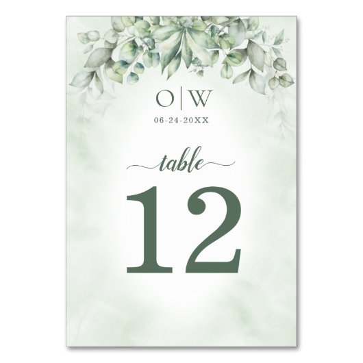 Botanische eucalyptusbladeren kaart (Achterkant)