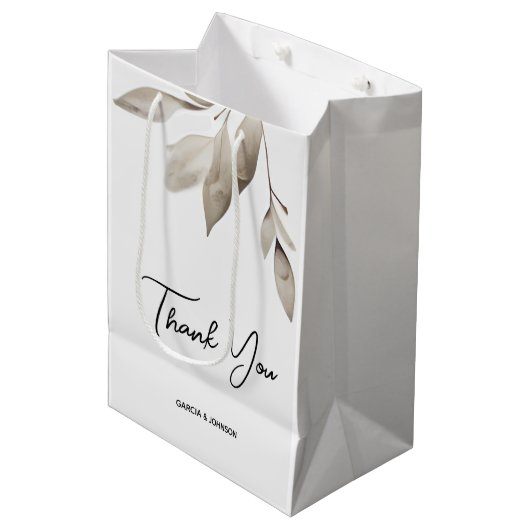 Botanische eucalyptusbladeren medium cadeauzakje (Voorkant Gekanteld)