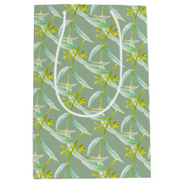 Botanische eucalyptusbladeren waterverf bloemkunst medium cadeauzakje