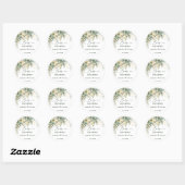 Botanische Eucalyptusbloem Waterverf Groen Goud Ronde Sticker (Vel)
