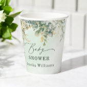 Botanische eucalyptusbloemen groen goud papieren bekers