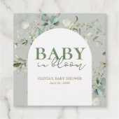 botanische eucalyptusboog-Baby shower Bedankjes Labels (Voorkant)