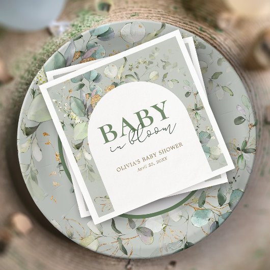 botanische eucalyptusboog-Baby shower Servet