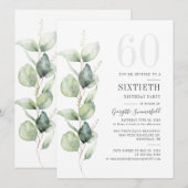 Botanische eucalyptusolie 60e verjaardag kaart (Voorkant / Achterkant)